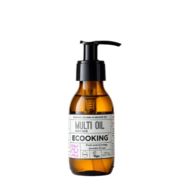 Organiczny olej do ciała, twarzy i włosów z nutami pomarańczy i lawendy, wegański, ekologiczny 100ml - Ecooking Multi Oil