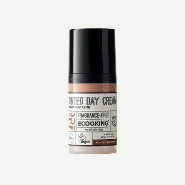 ECOOKING Tinted Day Cream Medium/Dark – lekki krem koloryzujący do twarzy z kwasem hialuronowym, 30 ml