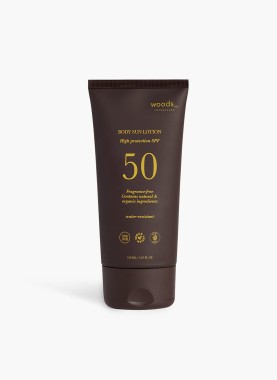 WOODS_ Copenhagen Sun Body SPF 50 – lekki, wodoodporny krem ochronny do ciała SPF 50, 150ml